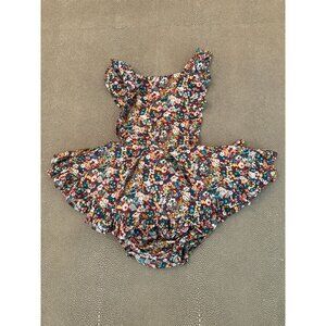 Numi Flower Pattern Vintage Pinafore 12/24 M EUC